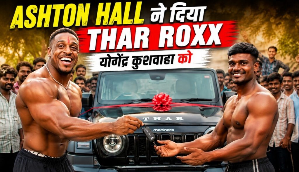 Ashton Hall gifted a Thar Roxx to Yogendra in India