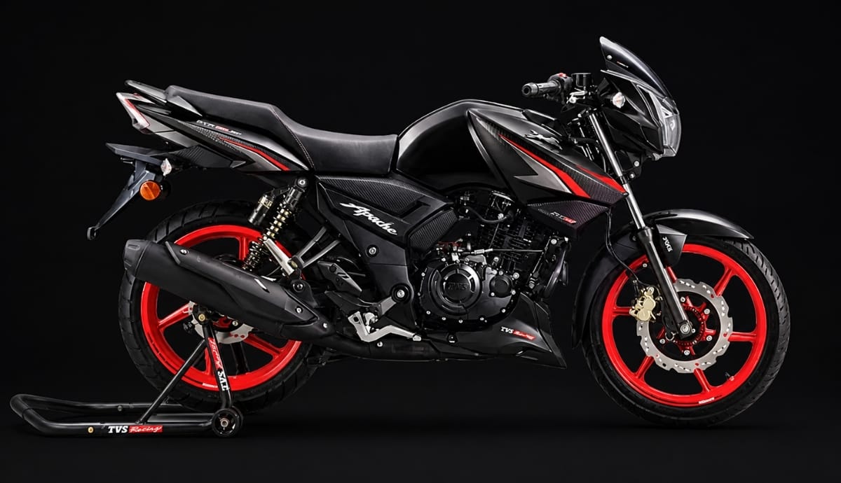 TVS Apache RTR 160 RM Drum Black Edition : Powerful Engine Best Mileage Smart Features & Price